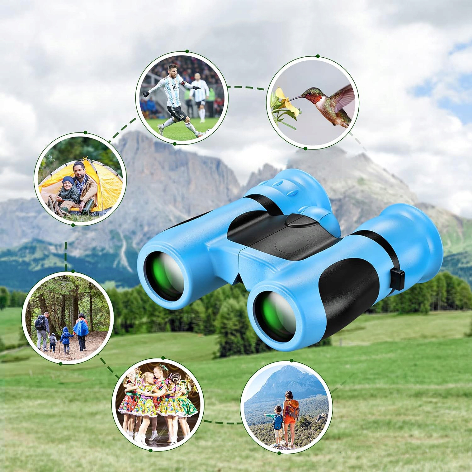 LORNETKA OPTYKA 8X21 DLA DZIECI WODOODPORNA NA WAKACJE NA PLAŻĘ NIEBIESKI EAN (GTIN) 0882696040764