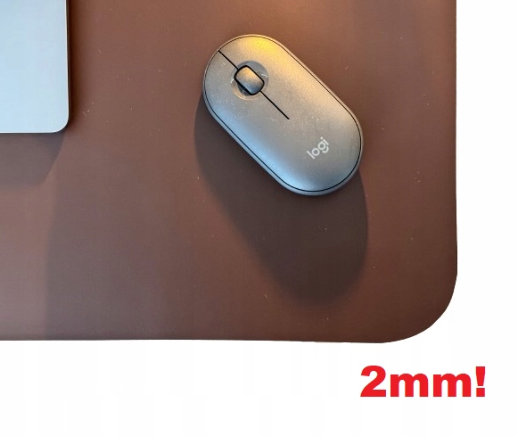 Podkładka mata na biurko pod myszkę skóra naturalna brązowa 2mm 80x40;