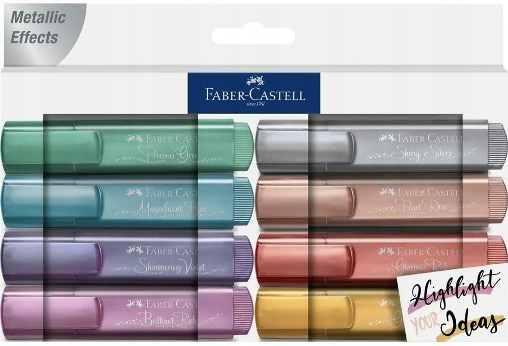 ZAKREŚLACZE METALICZNE FABER-CASTELL 1546 8KOLORÓW
