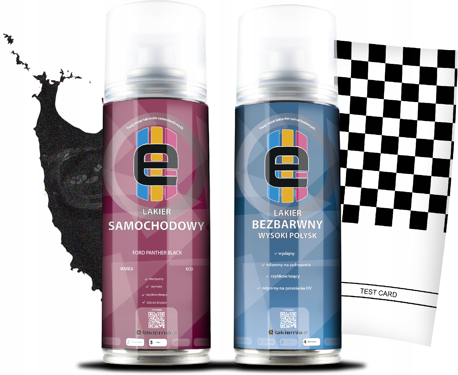 Zestaw Lakier Samochodowy w Sprayu Bezbarwny Ford Panther Black