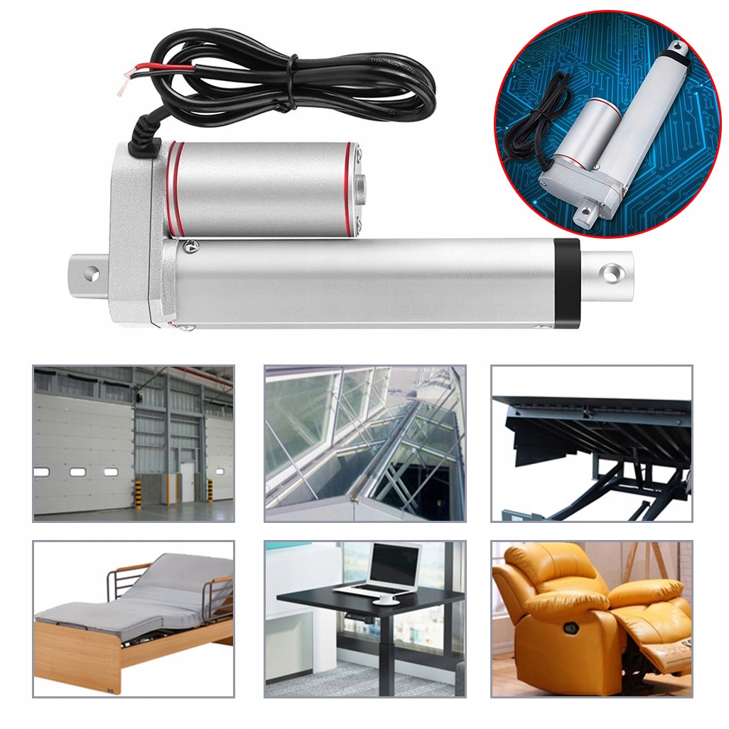 Elektrický Lineární Pohon 1000N 100 MM DC 12V Pro Automobil, Voděodolný