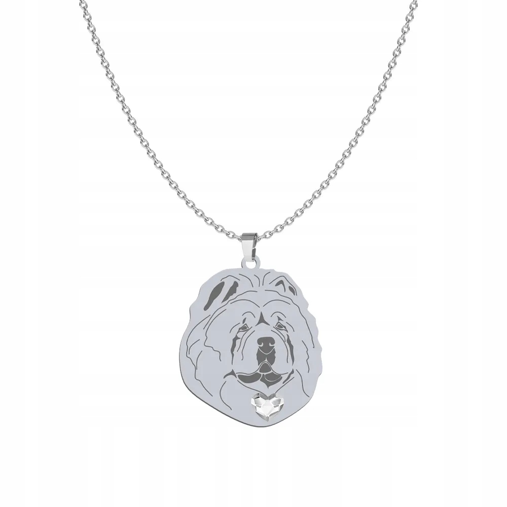 Stříbrný náhrdelník s psem Chow chow 925 Šperky Gravírování Dedikace Bonus