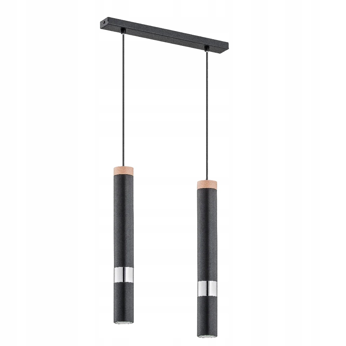 Alfa Parna závěsná lampa tubusová černo-stříbrno-hnědá 2xG9 10W