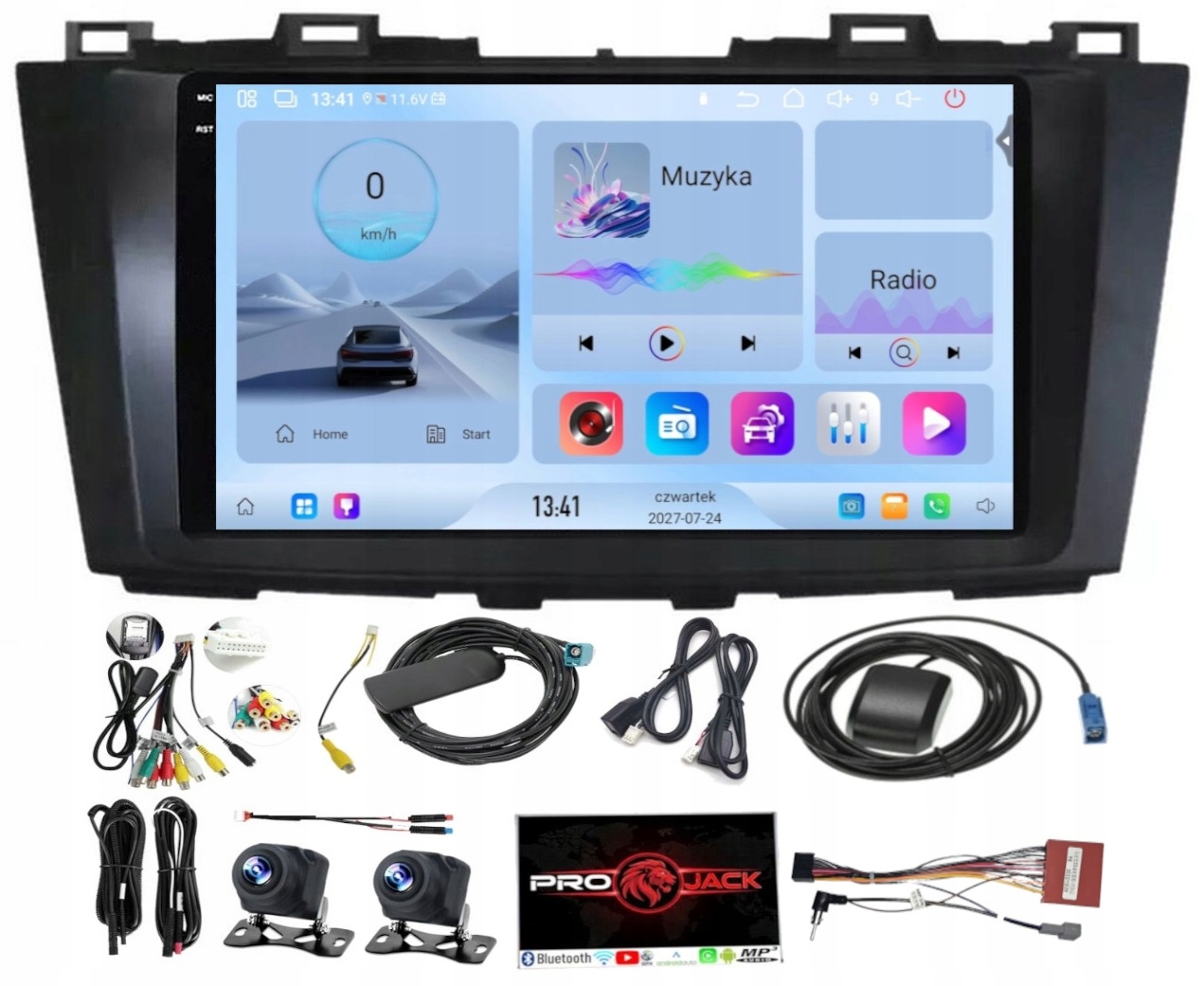 Rádio Navigace Carplay Gps Android Bt Mazda 5 2011-2015 4GB 64GB Sim