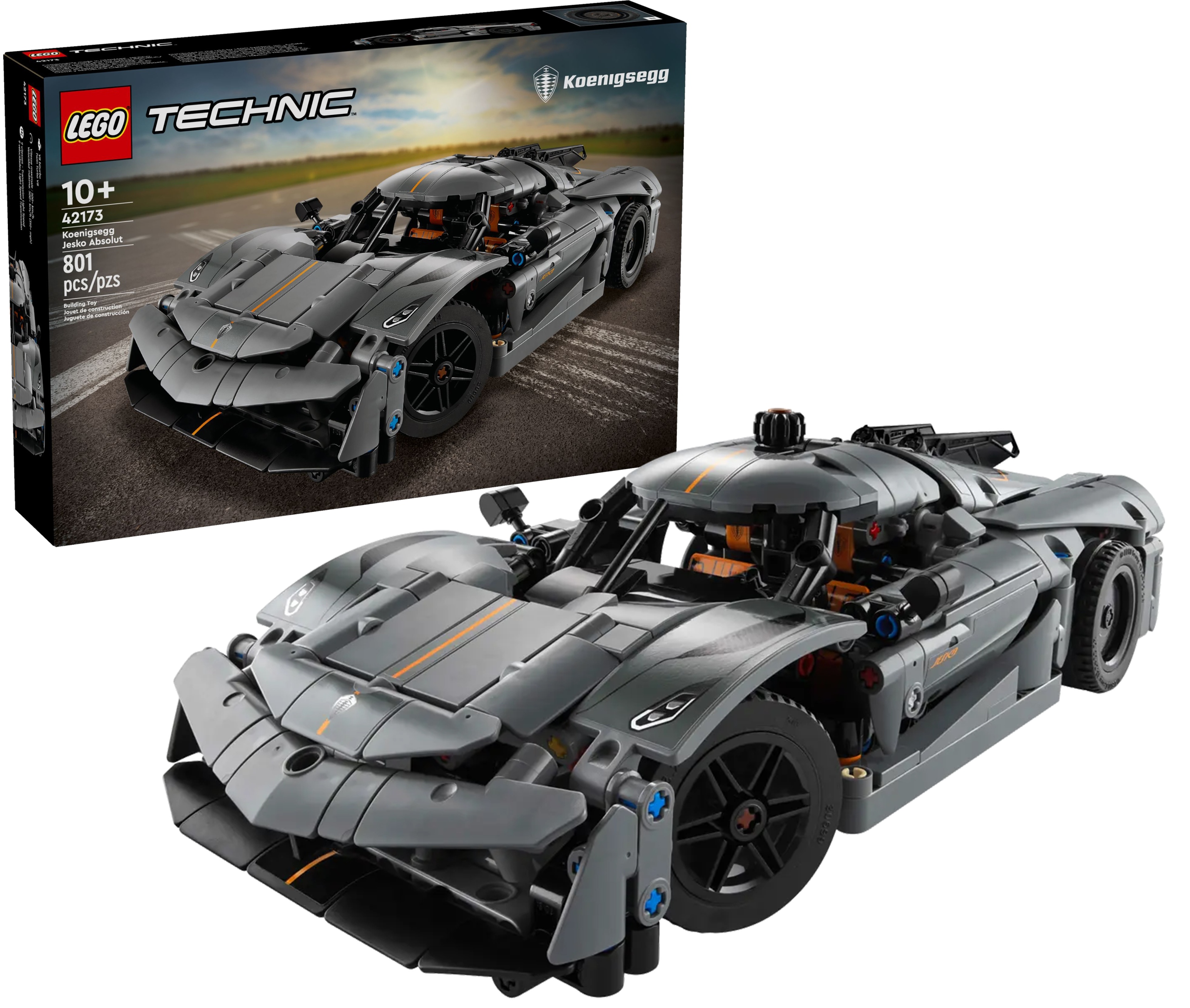 Lego Technic Šedé hyperauto Koenigsegg Jesko Absolut 42173