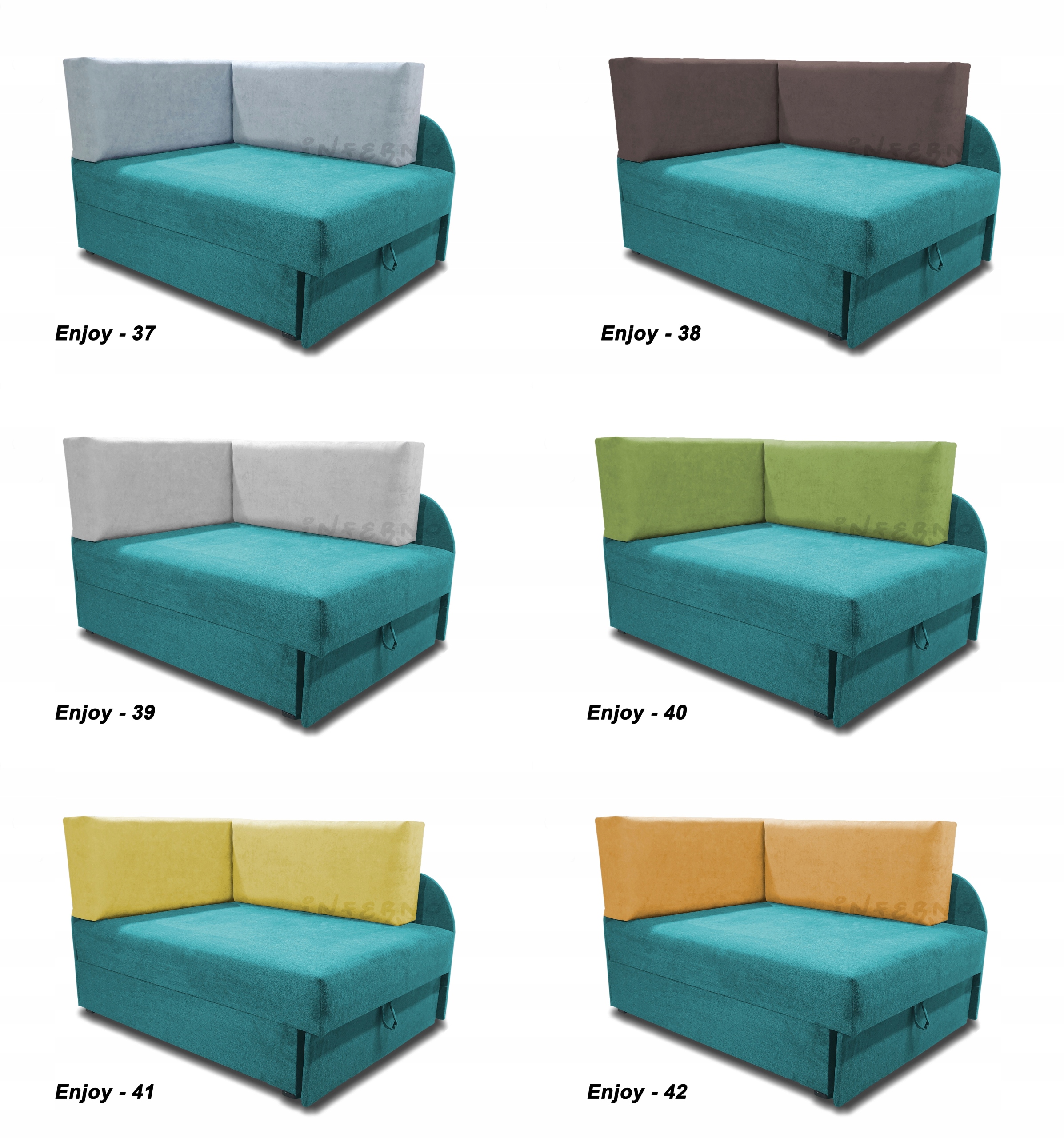 Łóżko dla dziecka, sofa dziecięca, narożnik KUBUŚ Informacje dodatkowe z materacem z zagłówkiem ze stelażem wysuwany pojemnik na pościel