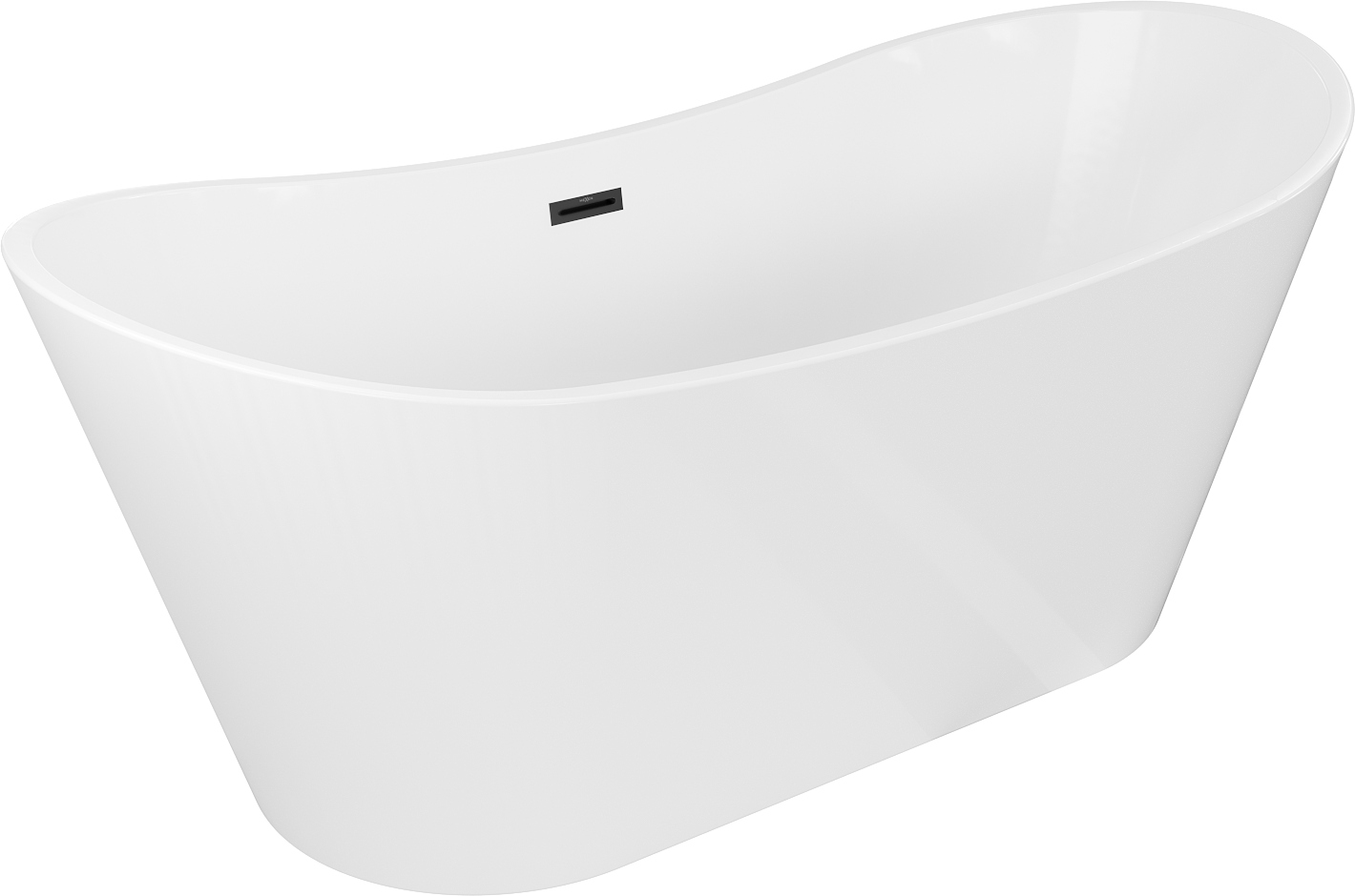 Mexen Montana samostatná vana 180x80 cm, bílá, černý přepad