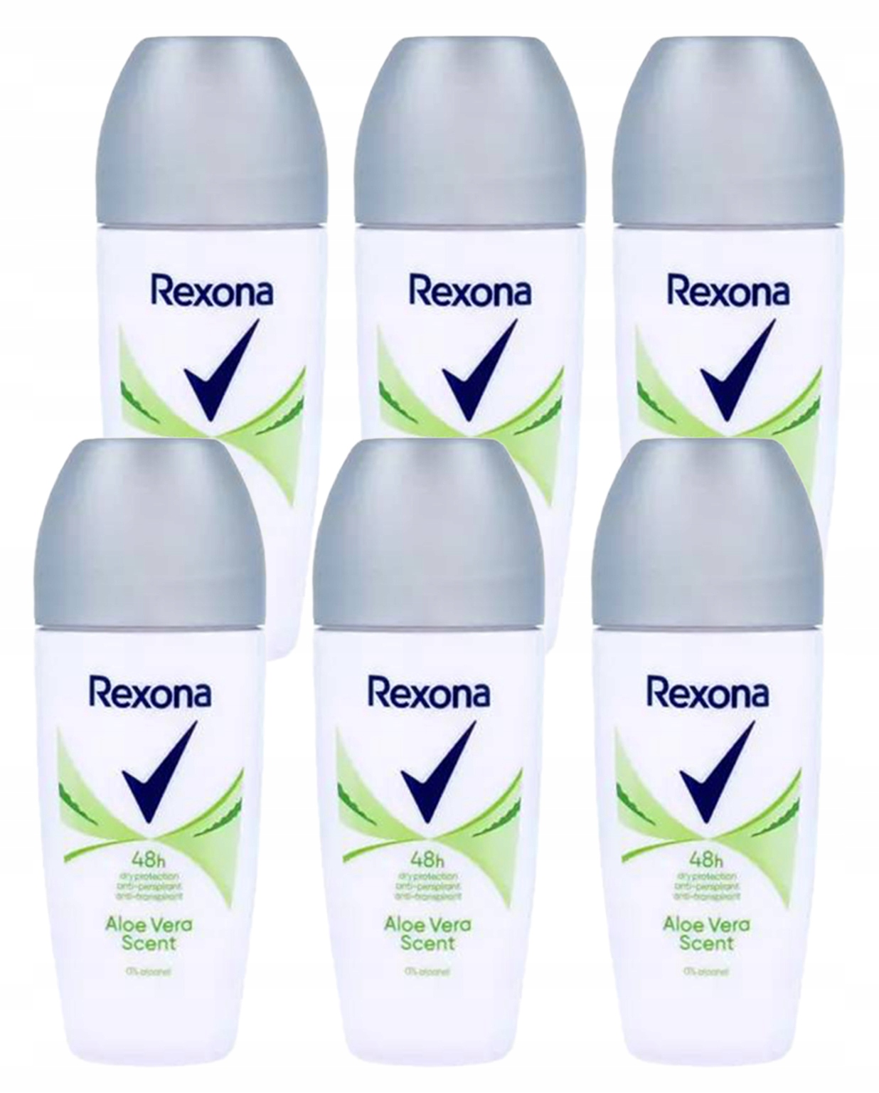 6 x Dámský antiperspirant roll-on Rexona Women Aloe Vera Scent 0% 50 ml