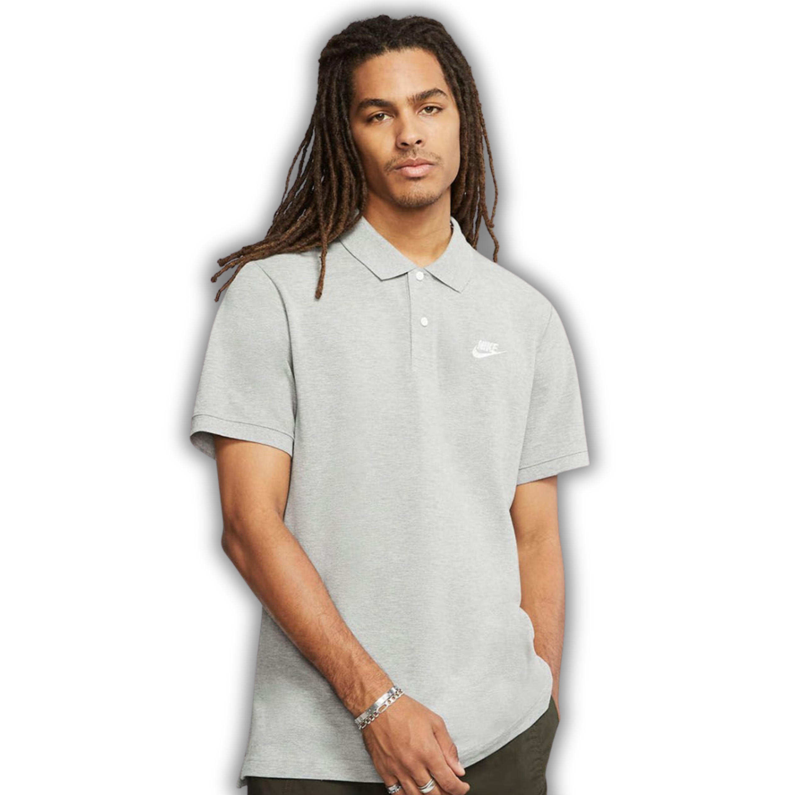 Pánské Pánská Polokošile Bavlna Nike Nsw Matchup, pohodlné, šedé, s logem, velikost M