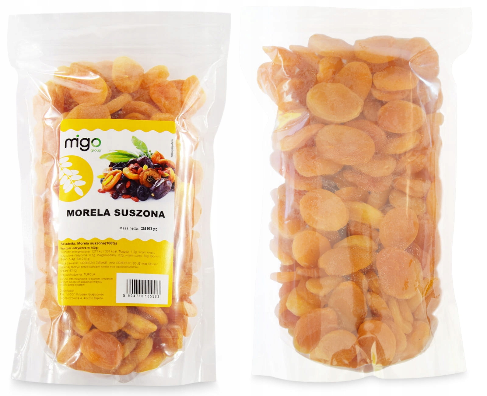 MORELE suszone naturalne 200 g - JASNE - MIGOgroup Waga 200 g