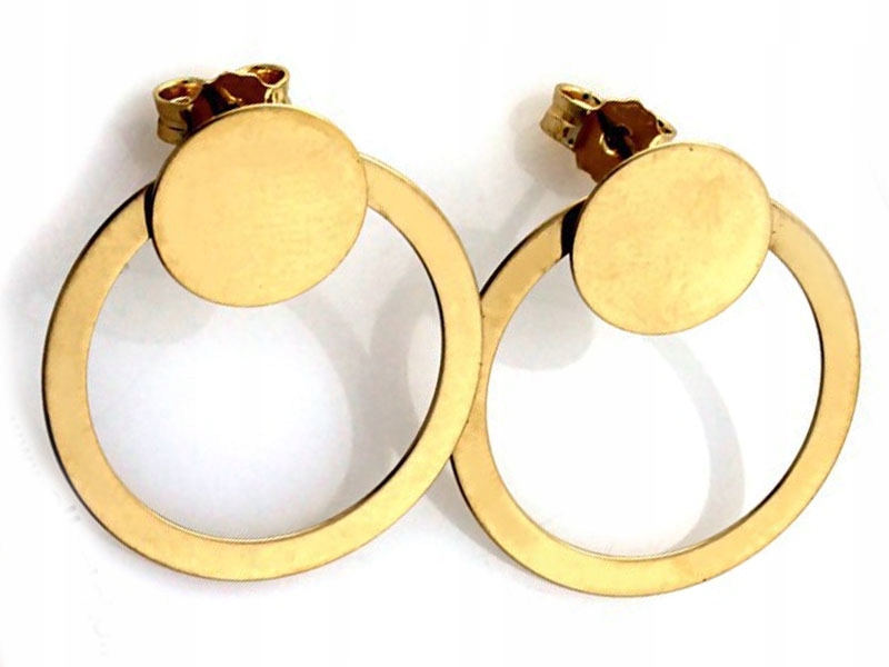 

Złote Wiszące Kolczyki 333 KóŁKA Na Sztyft 8KT