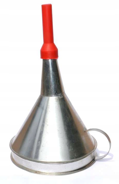 Металлическая прямая воронка с пластиковым наконечником