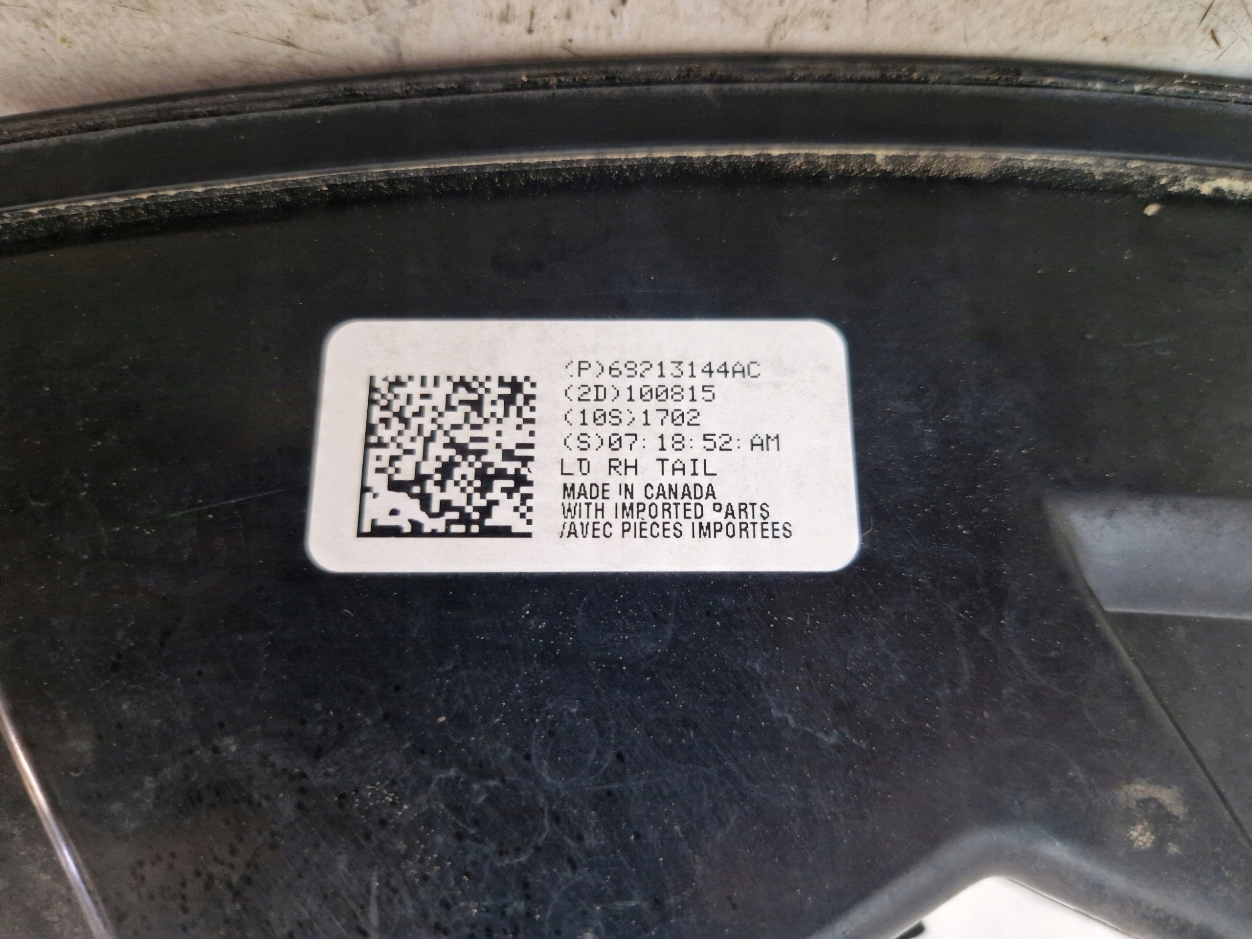 DODGE CHARGER 2015- light right rear part rear 68213144AC