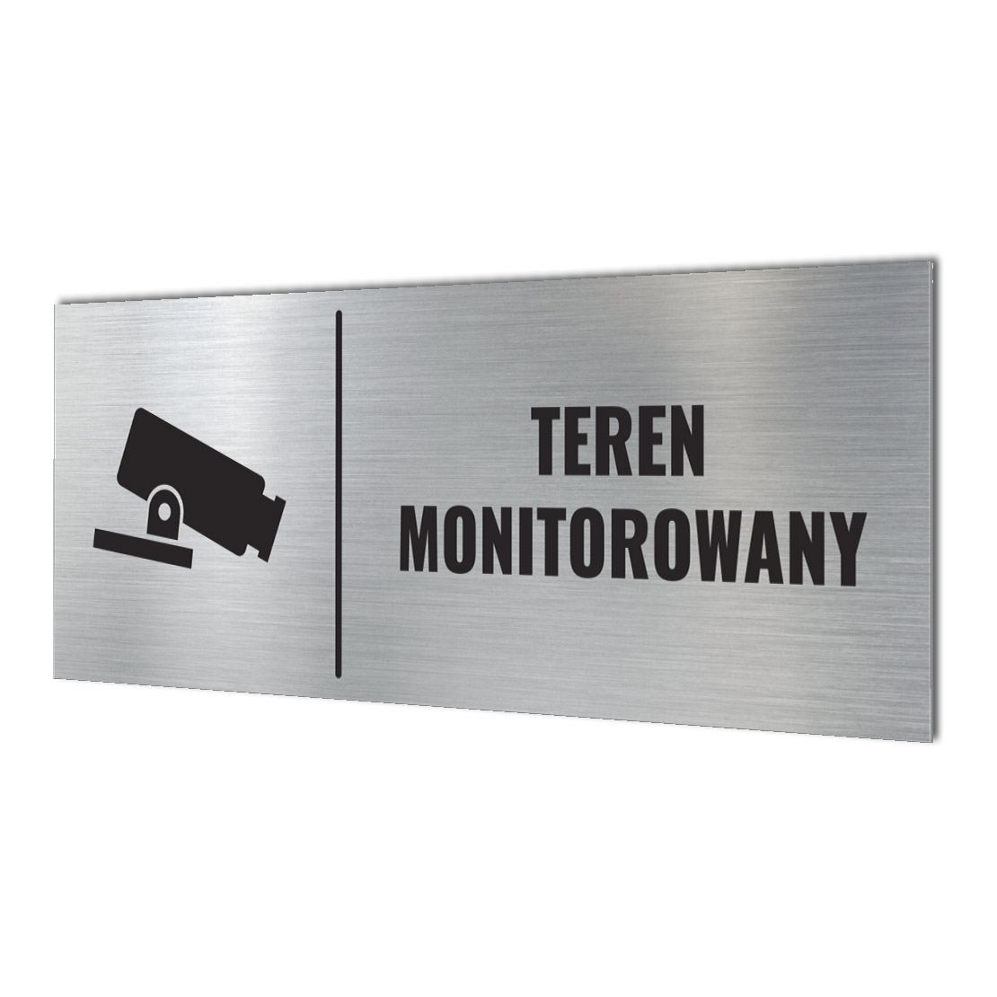 TABLICZKA TEREN MONITOROWANY 20x7,5 ALUMINIOWA ZNAK TEREN MONITOROWANY Marka Media Design