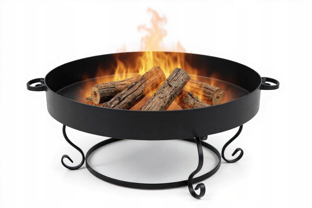 Palenisko Ogrodowe Stalowe Okrągłe 80 CM Na Ognisko Kociołek Grill Ogrodowy