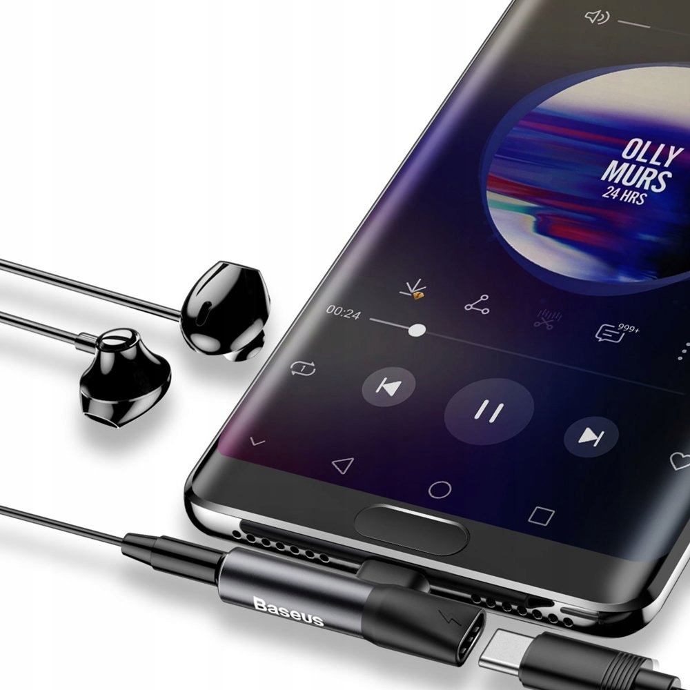 BASEUS Adapter Przejściówka USB-C 3,5mm Mini Jack Stan opakowania oryginalne