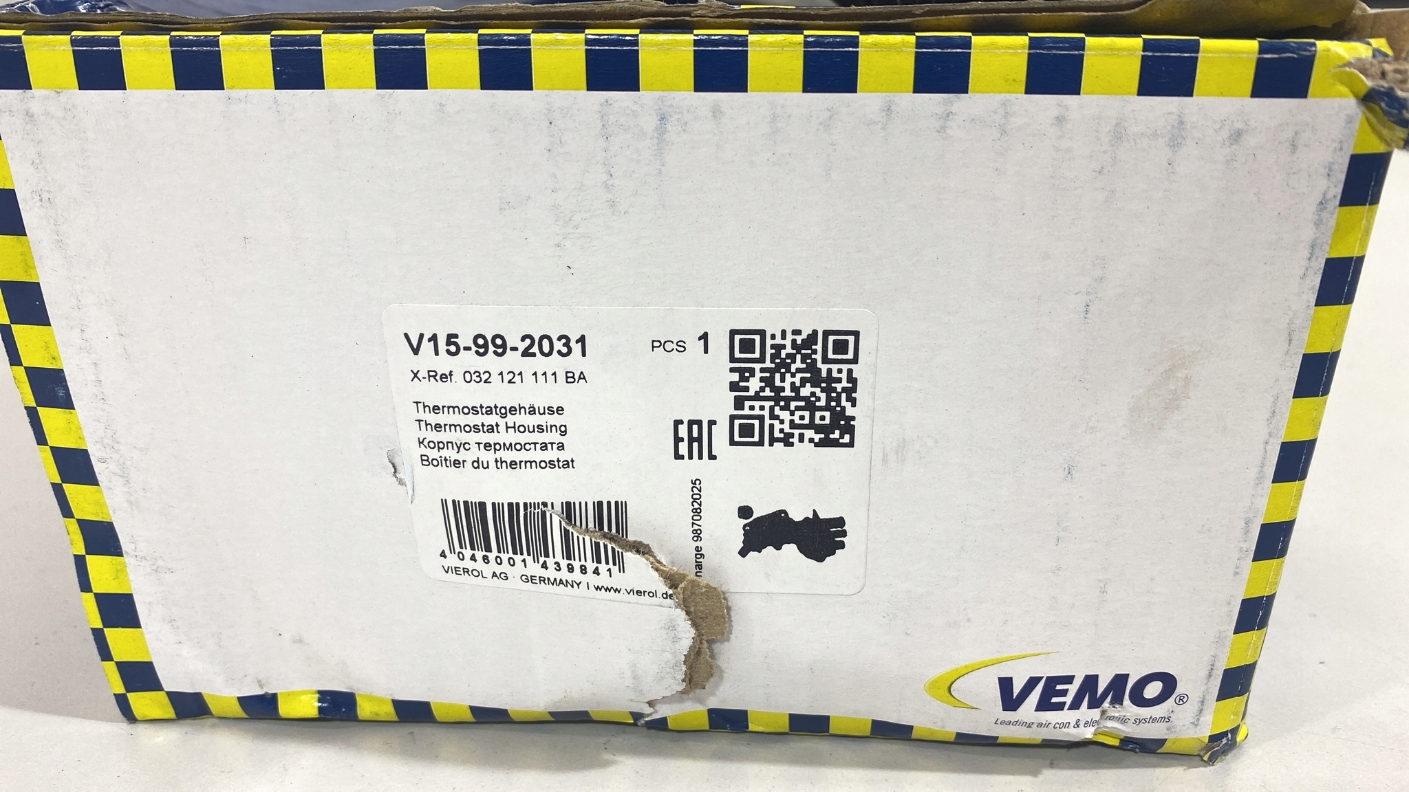 KORPUS TERMOSTATU VEMO SEAT SKODA VOLKSWAGEN Typ samochodu Samochody osobowe