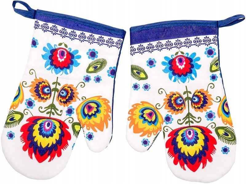 

Rękawice Kuchenne Z Magnesem Folk Niebieski 2 Szt.