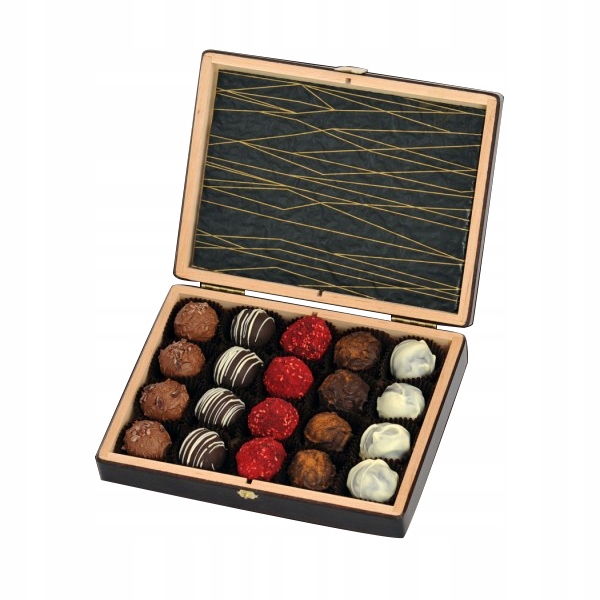 Levně Vánoční kolekce lanýžů, 20 ks v dřevěné krabičce