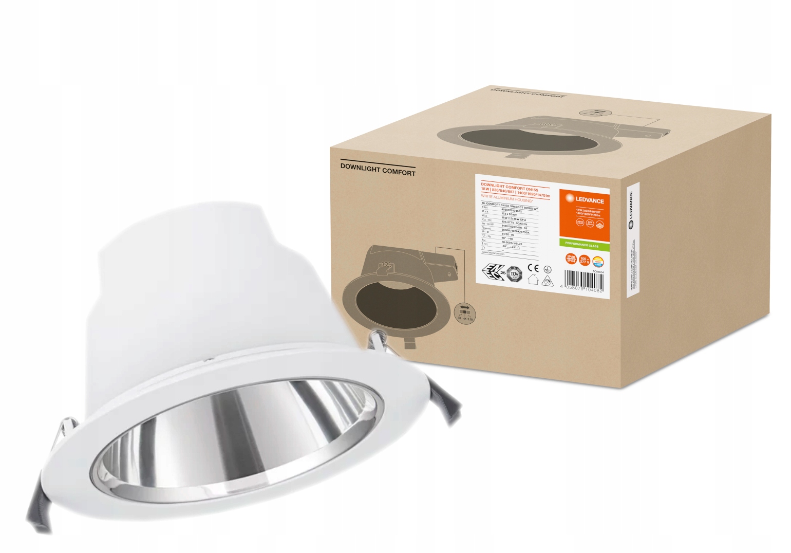 Led svietidlo Downlight Comfort 18W 3000K/4000K/5700K 1400lm 60' Ledvance