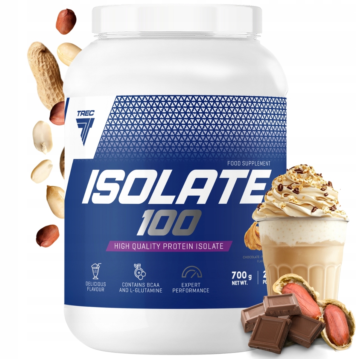 Trec Isolate 100 700g Wpi Proteinový Izolát SYROVÁTKY|Čokoláda arašídový krém