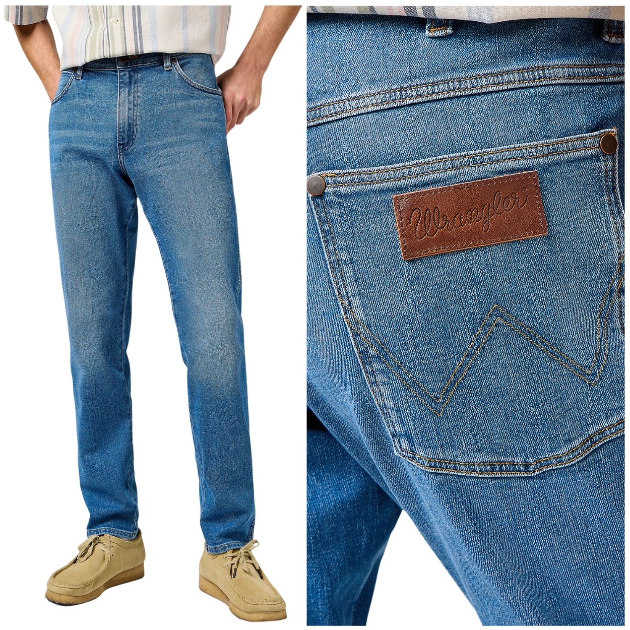 Wrangler River Regular Tapered Bedazzled Blue džínové kalhoty W34 L32