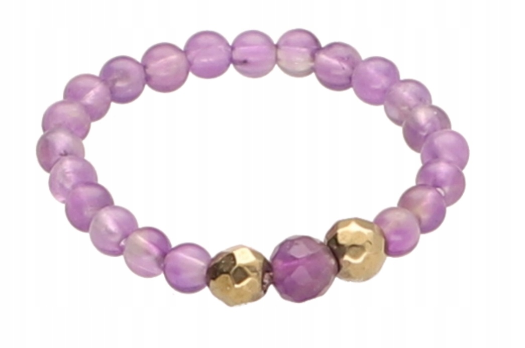 

Pierścionek elastyczny gumka ametyst kamień