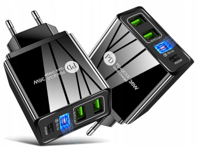 

Bardzo Szybka Mocna Ładowarka do Telefonu 4xUSB