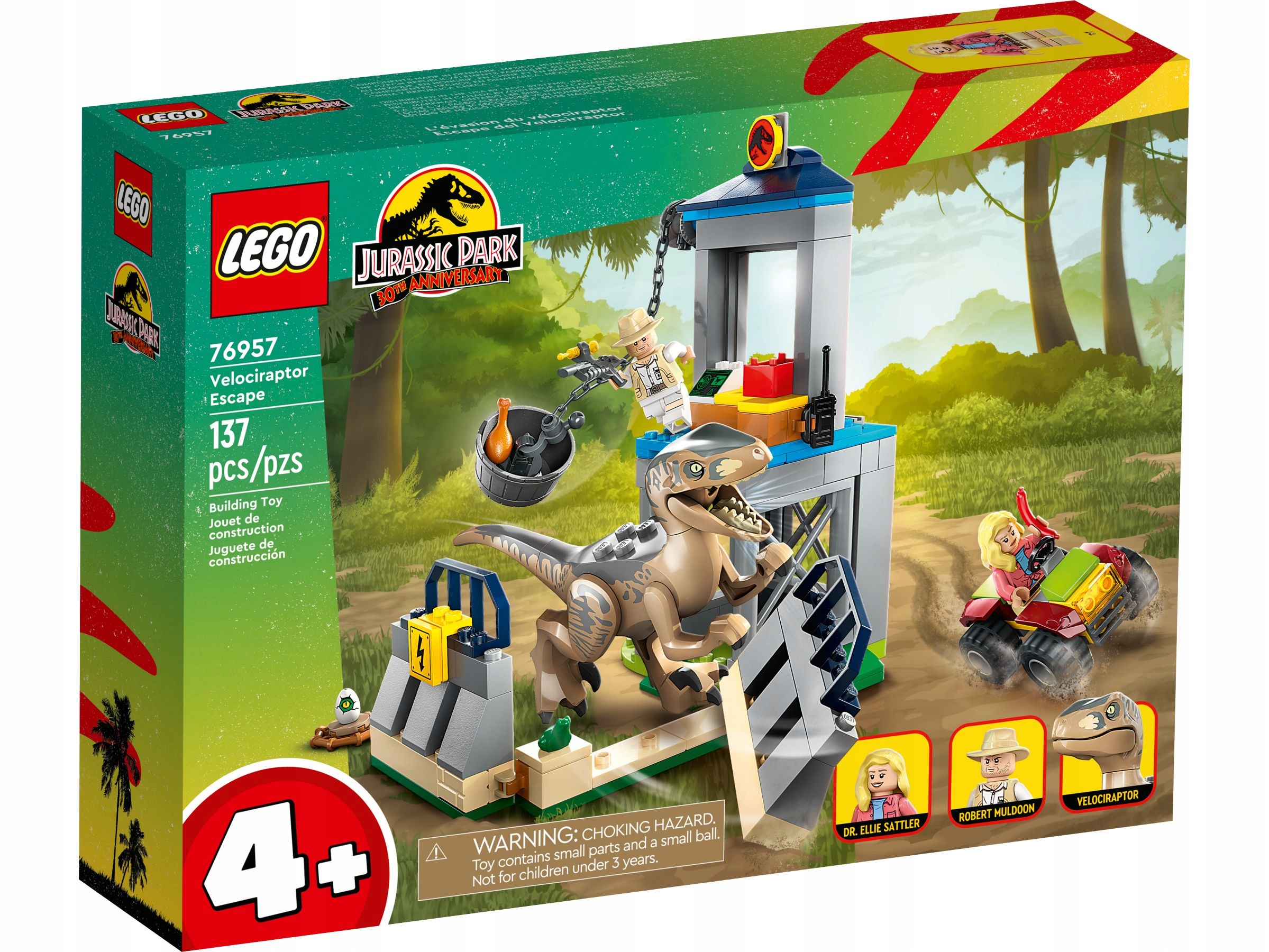 LEGO JURASSIC WORLD 76957 UCIECZKA WELOCIRAPTORA Marka LEGO