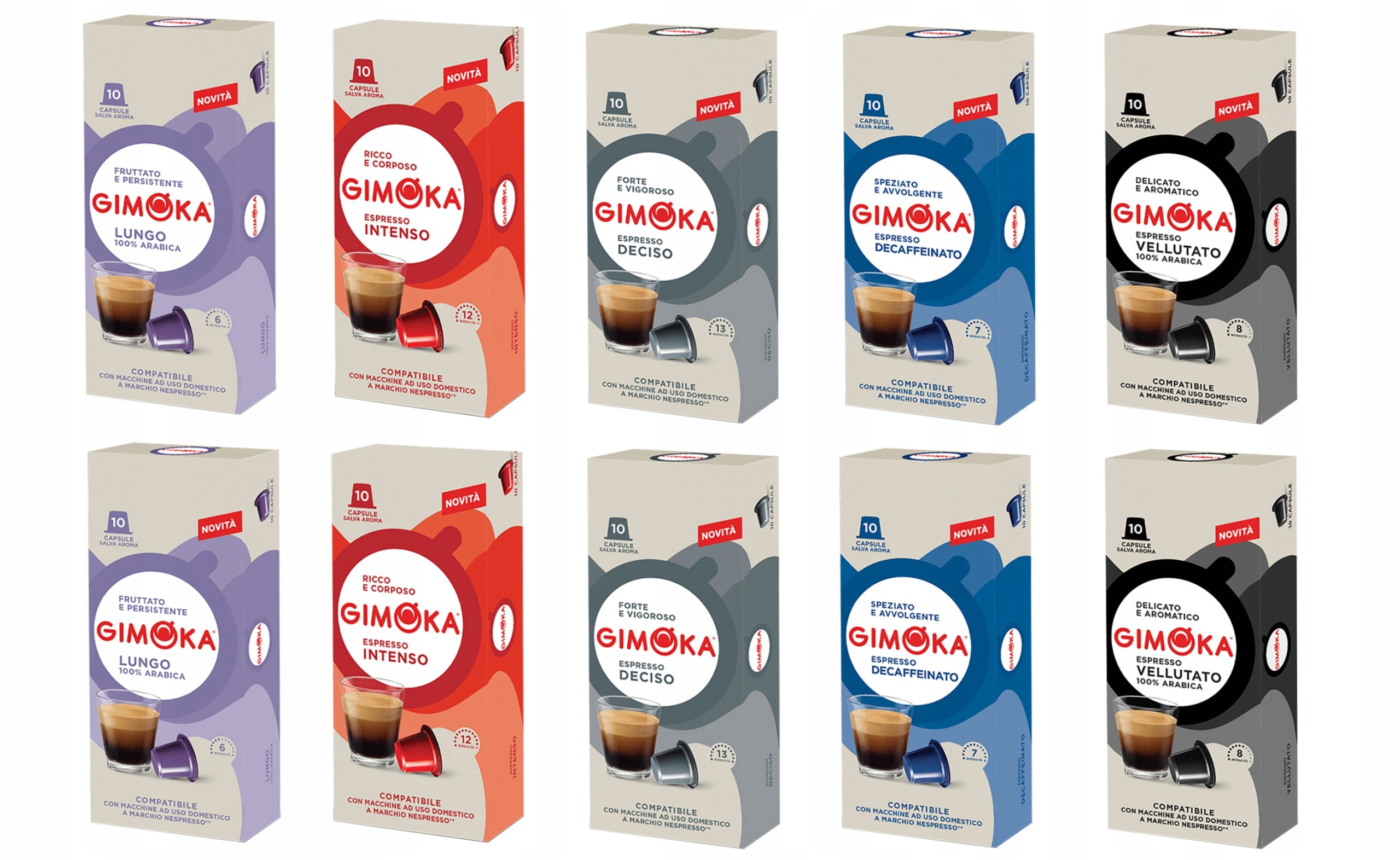 Kapsułki z kawą do Nespresso Gimoka MIX x100 5 smaków