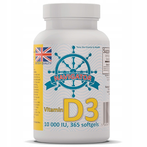 Navigator Witamina D3 10000 IU 365 kapsułek NA ROK EAN (GTIN) 5060667608013
