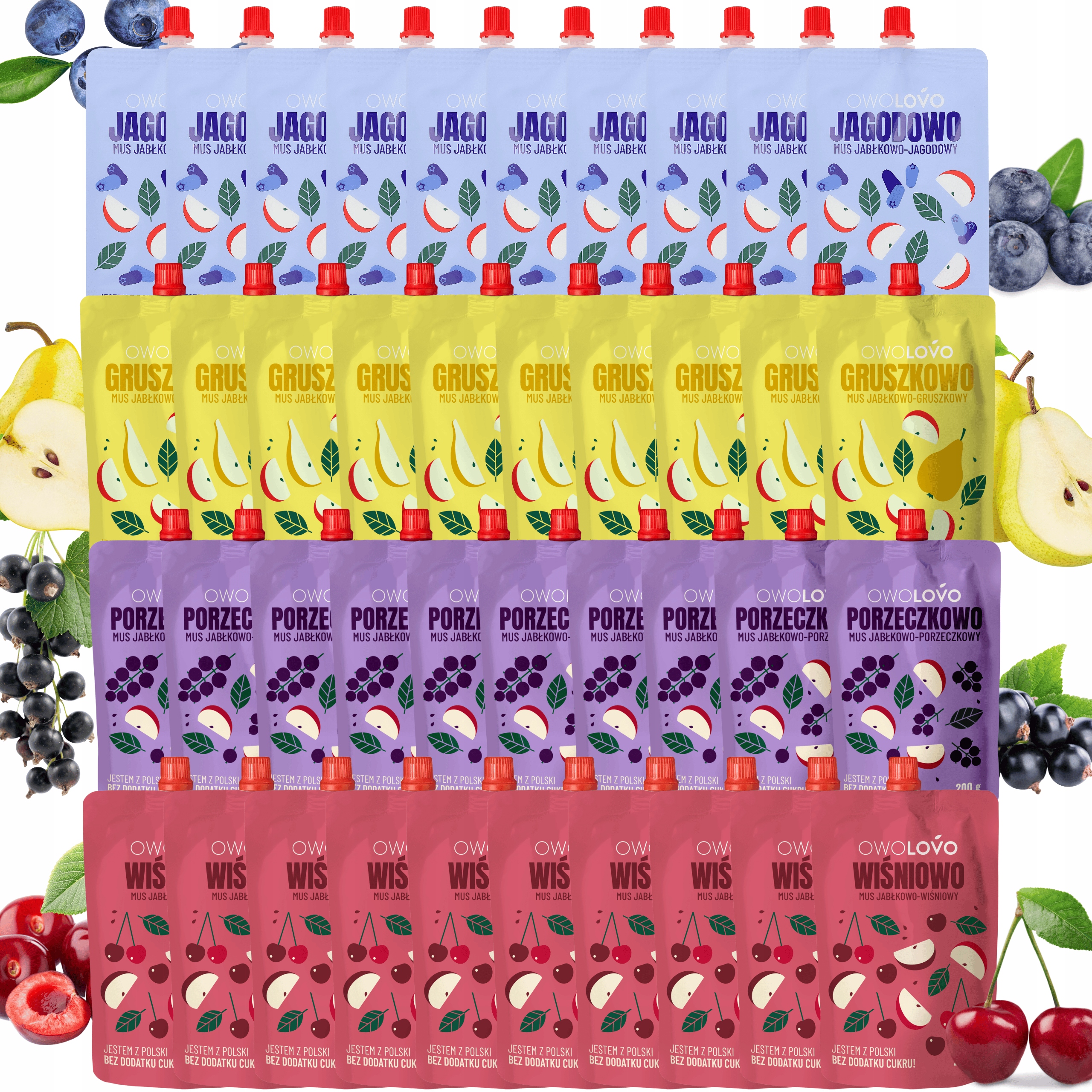 Levně Owolovo Směs mušlí Premium rybíz hruška borůvka višeň 40x200g