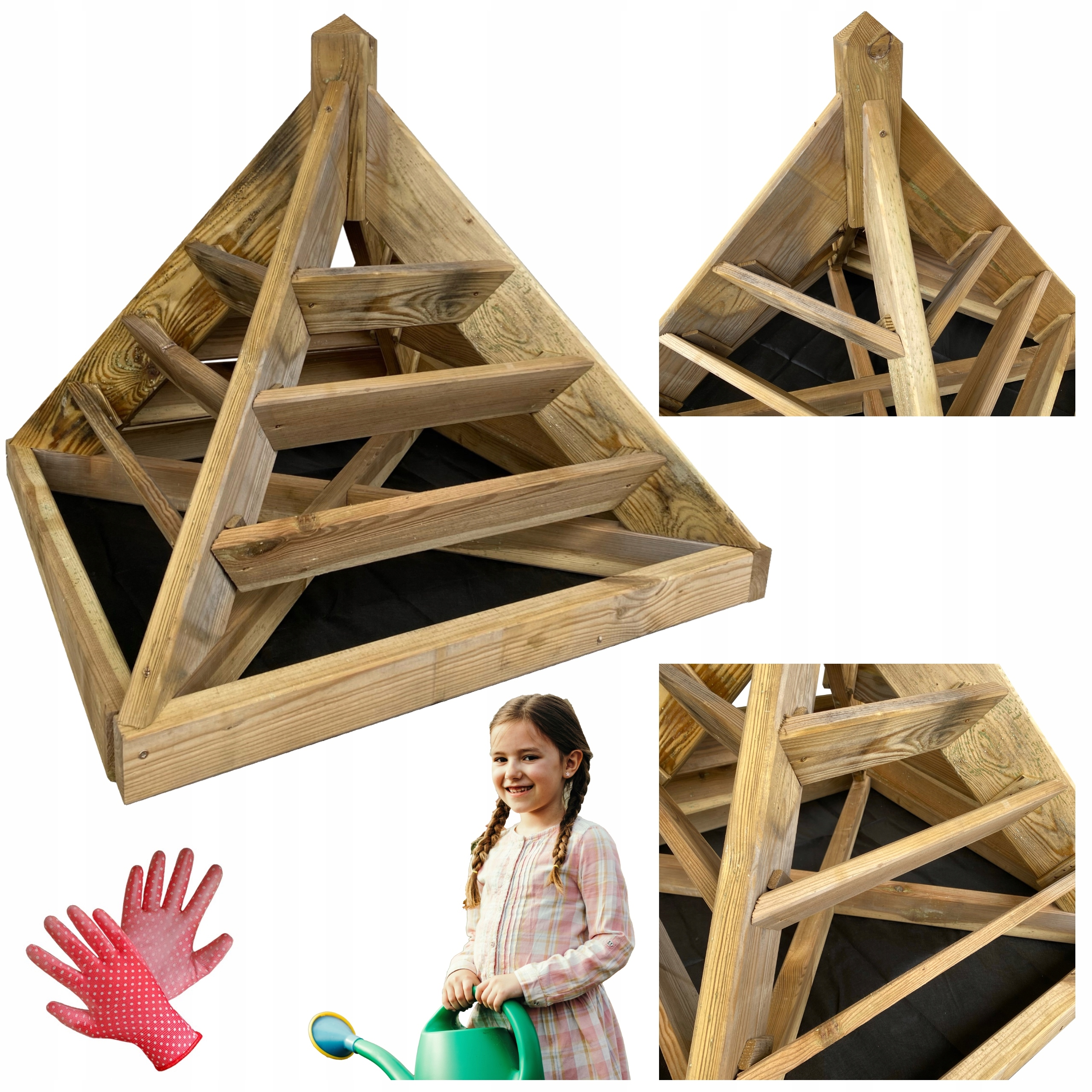 Vyvýšený záhon Piramida 80x80x76 cm Zeleninový Záhon Bylinkový box Kvetináč