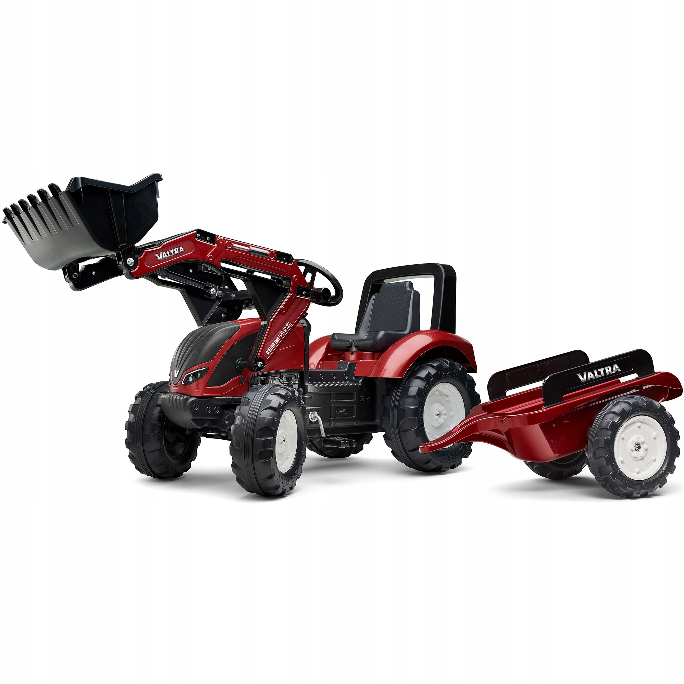 Falk Traktor Na Pedały Valtra S4 Z Łyżką I Przyczepą 3-7 Lat