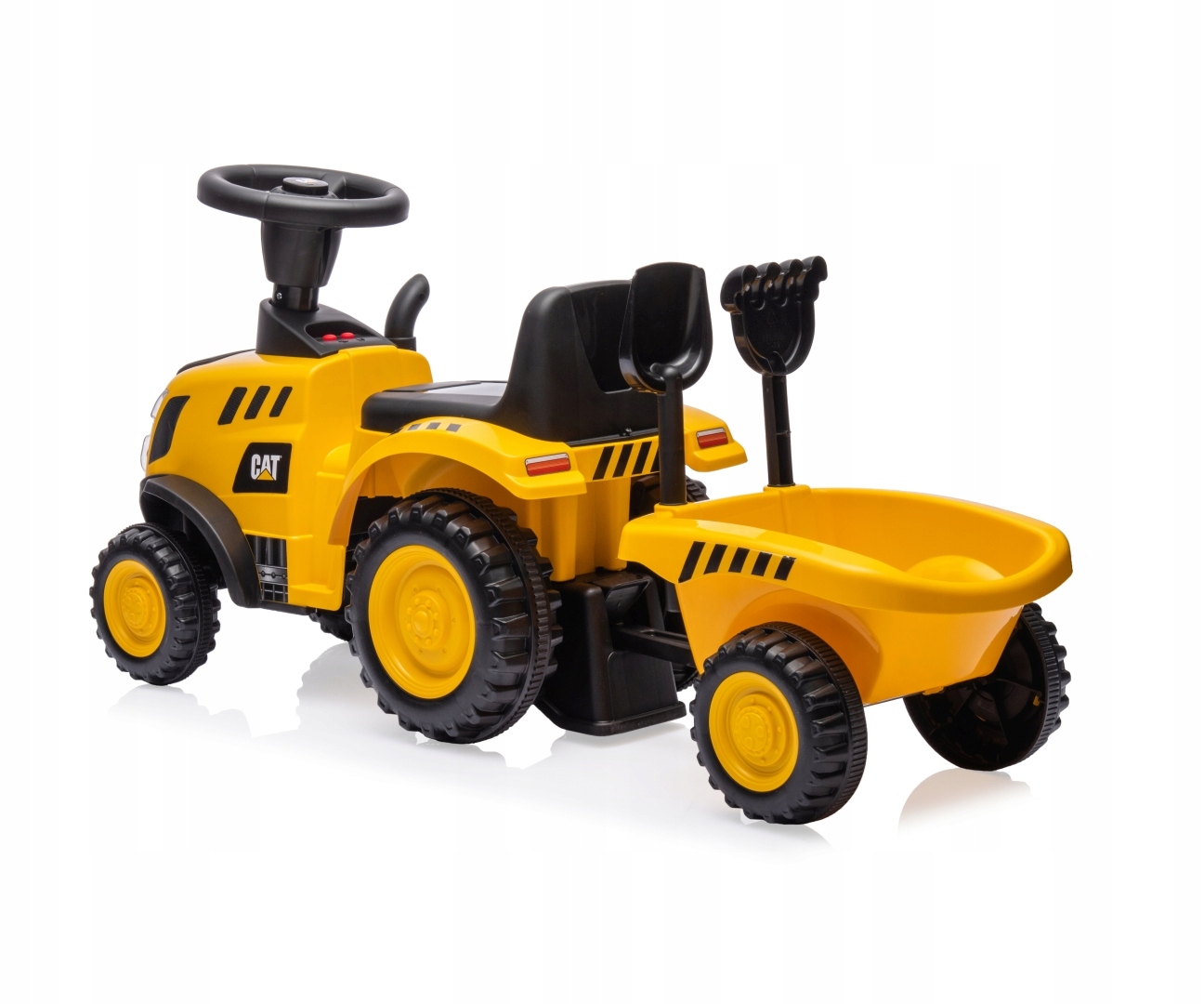 Jeździk Milly Mally żółty Cat Traktor z przyczepką 12 m