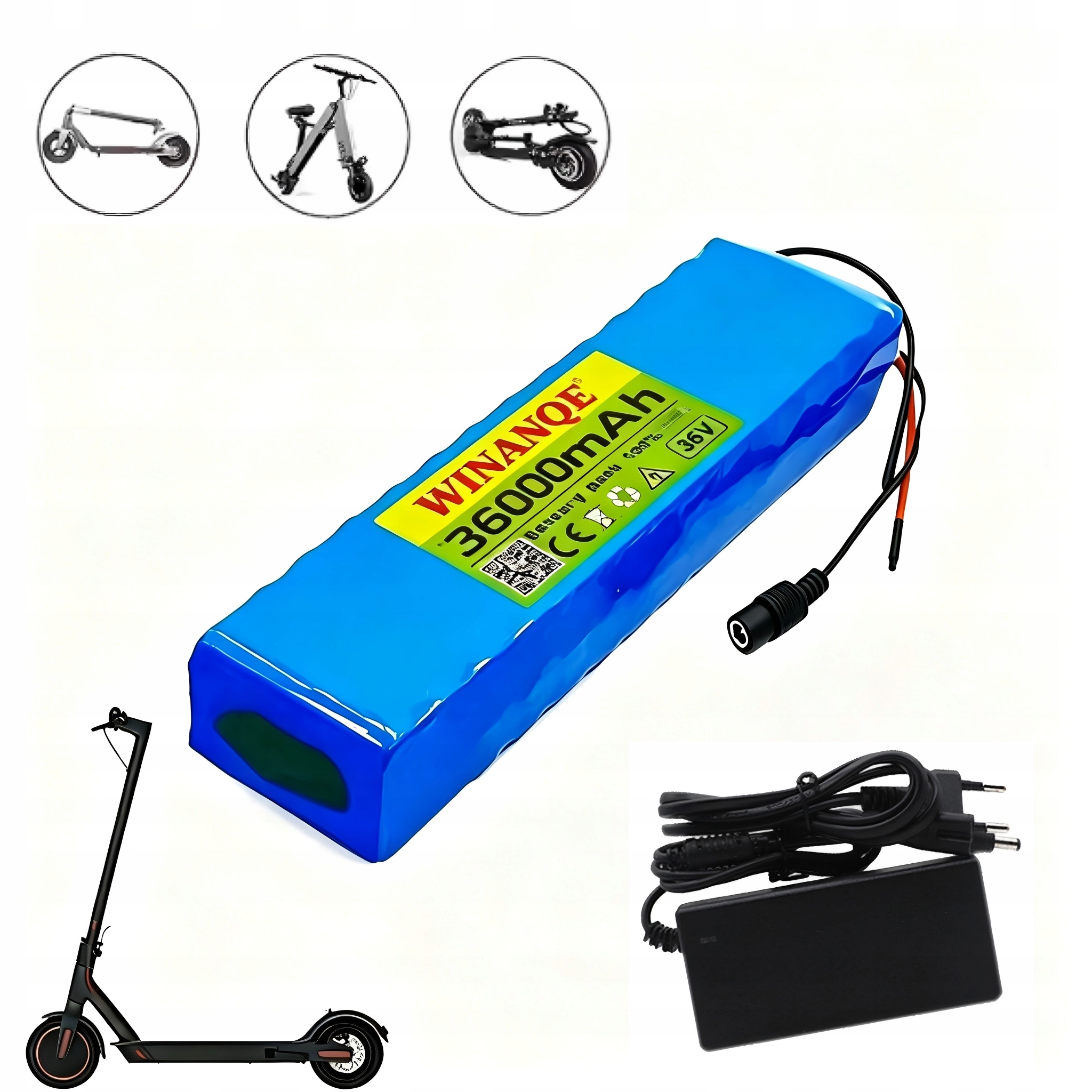 18650 36V 30000mAh Akumulator litowo-jonowy 10S2P 500W Z ładowarką