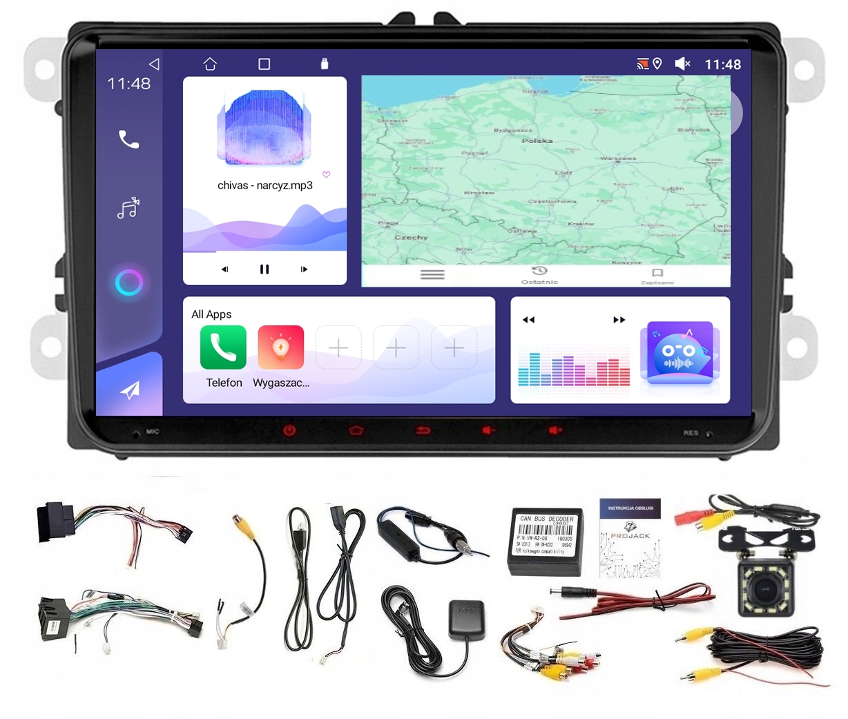 Rádio Navigácia Gps Android Vw Bora 2009-2015 Wifi Carplay 2GB 64GB