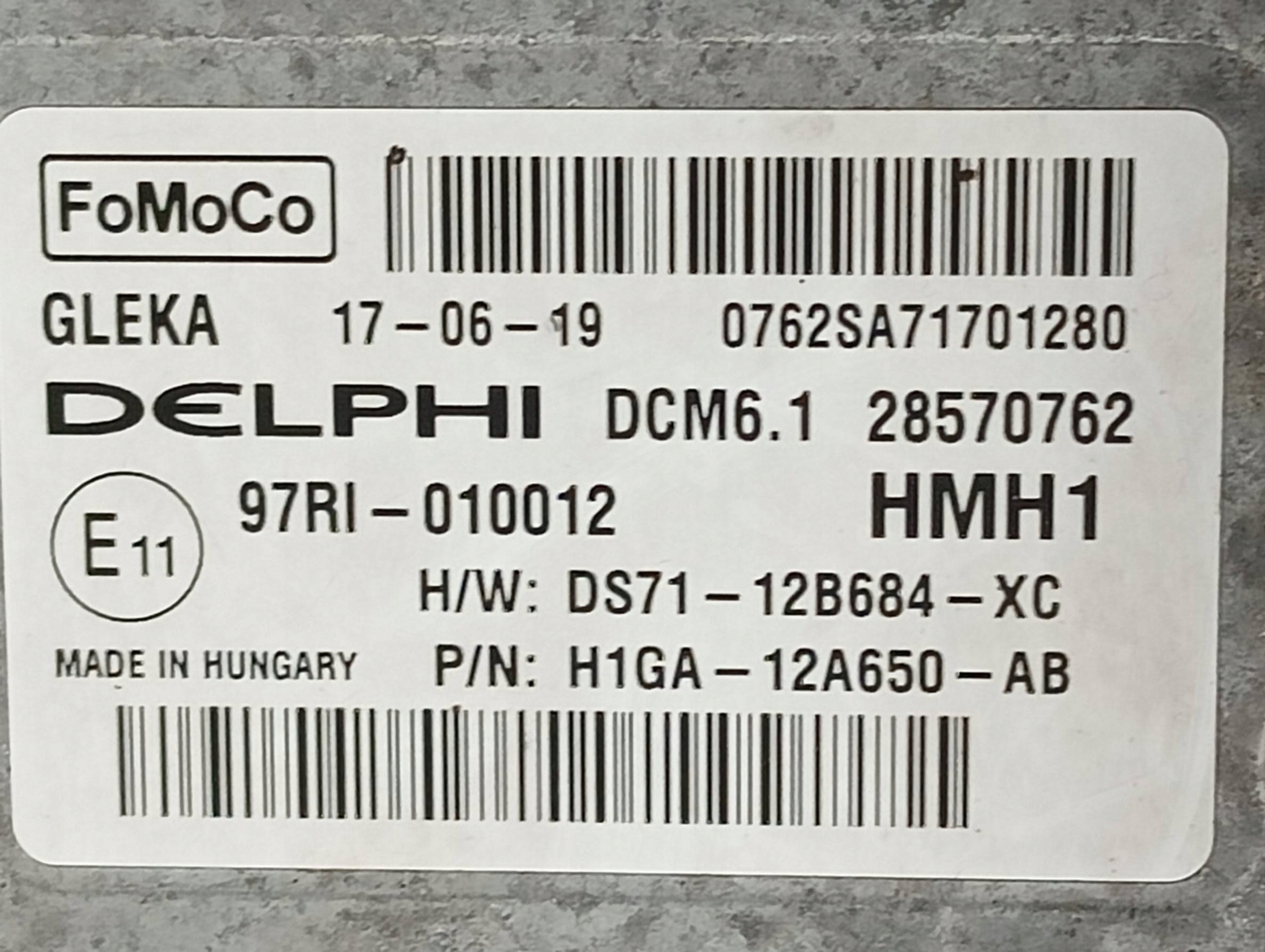 control unit of the engine DS71-12B684-XC DCM6.1 2.0 D 179KM Ford S-MAX II