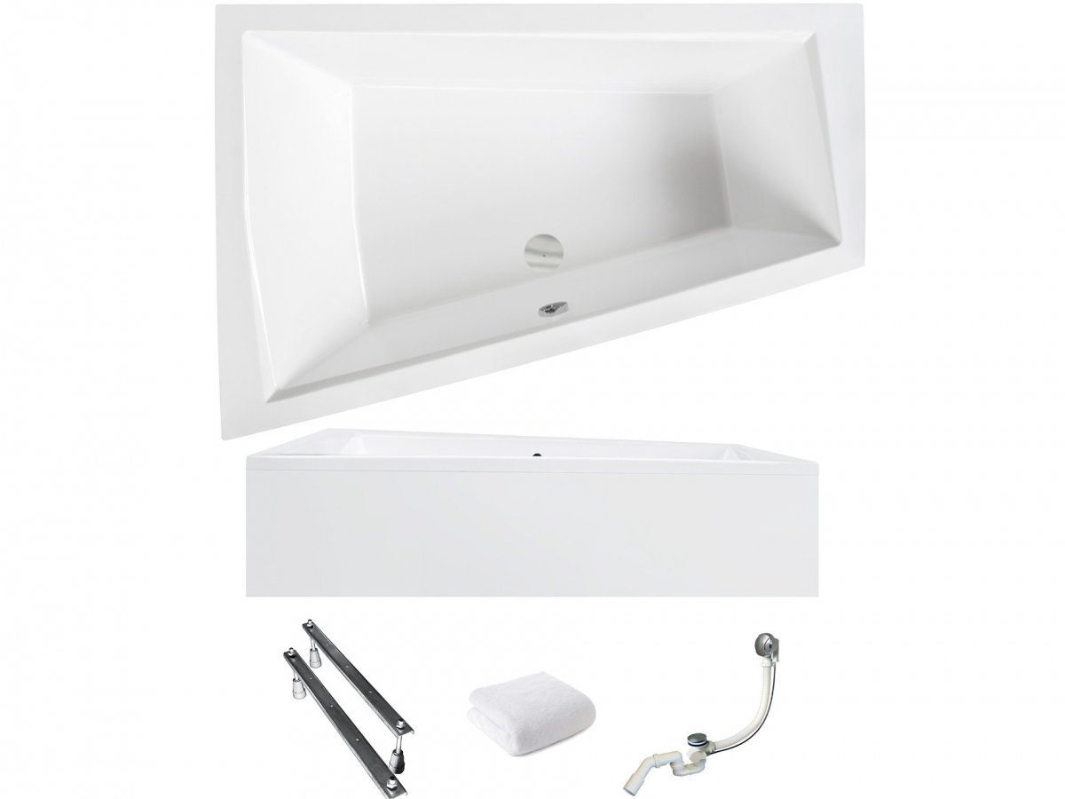 Besco Vana 180x125 Intima Duo Levá s bílým krytem sifon