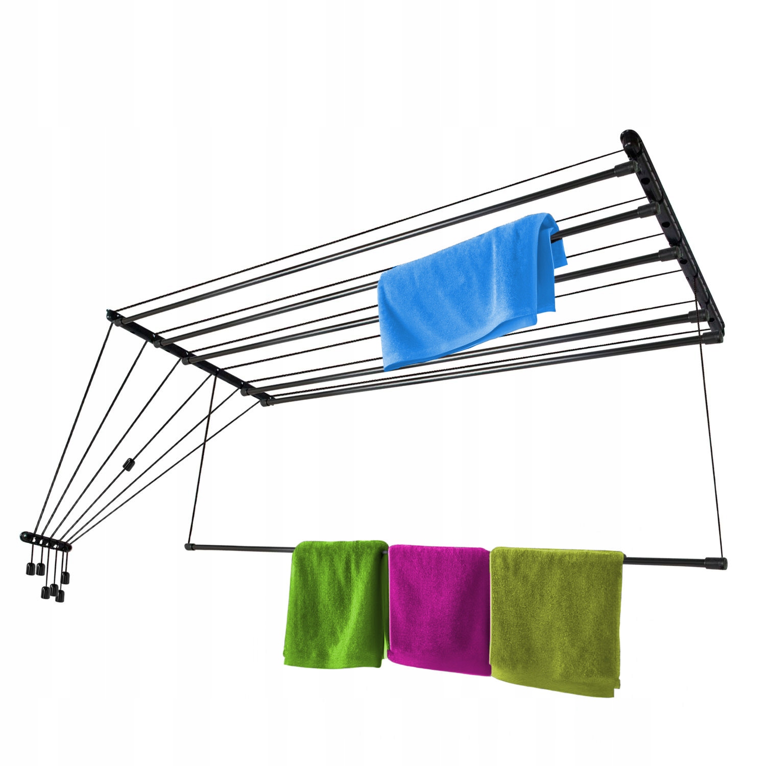 Sušák Na Prádlo 160 cm 6 Stropních Tyčí Na Oblečení Koupelnové Prádlo