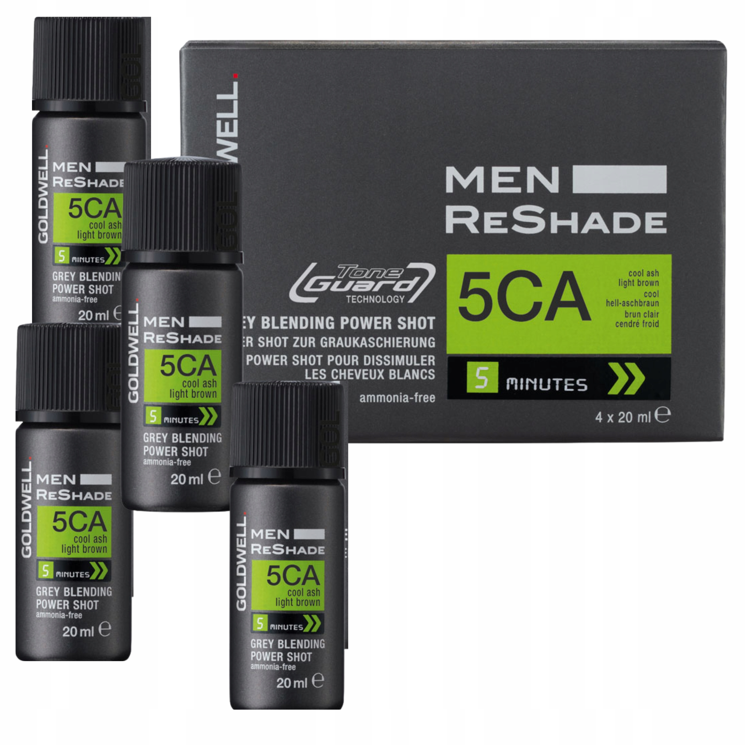 Goldwell Men ReShade do tuszowania siwizny, odsiwiacz, 4x20ml, 5CA