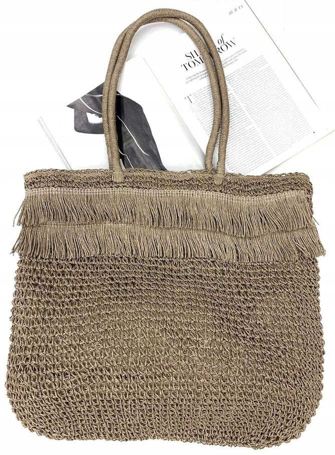 TORBA PLECIONA TOREBKA KOSZYK Z FRĘDZLAMI SHOPPER Kolor okuć nie dotyczy