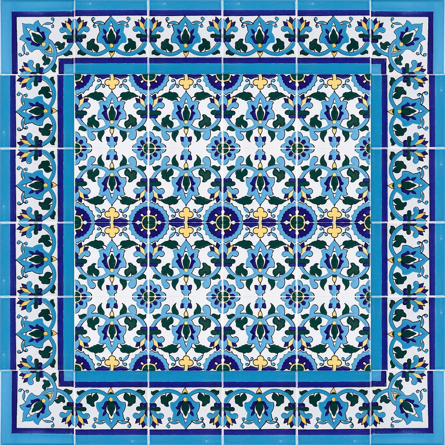 Ceramiczna płytka 10x10 ścienna niebieska 1 szt. Tunezja - Abir Border Typ dekor