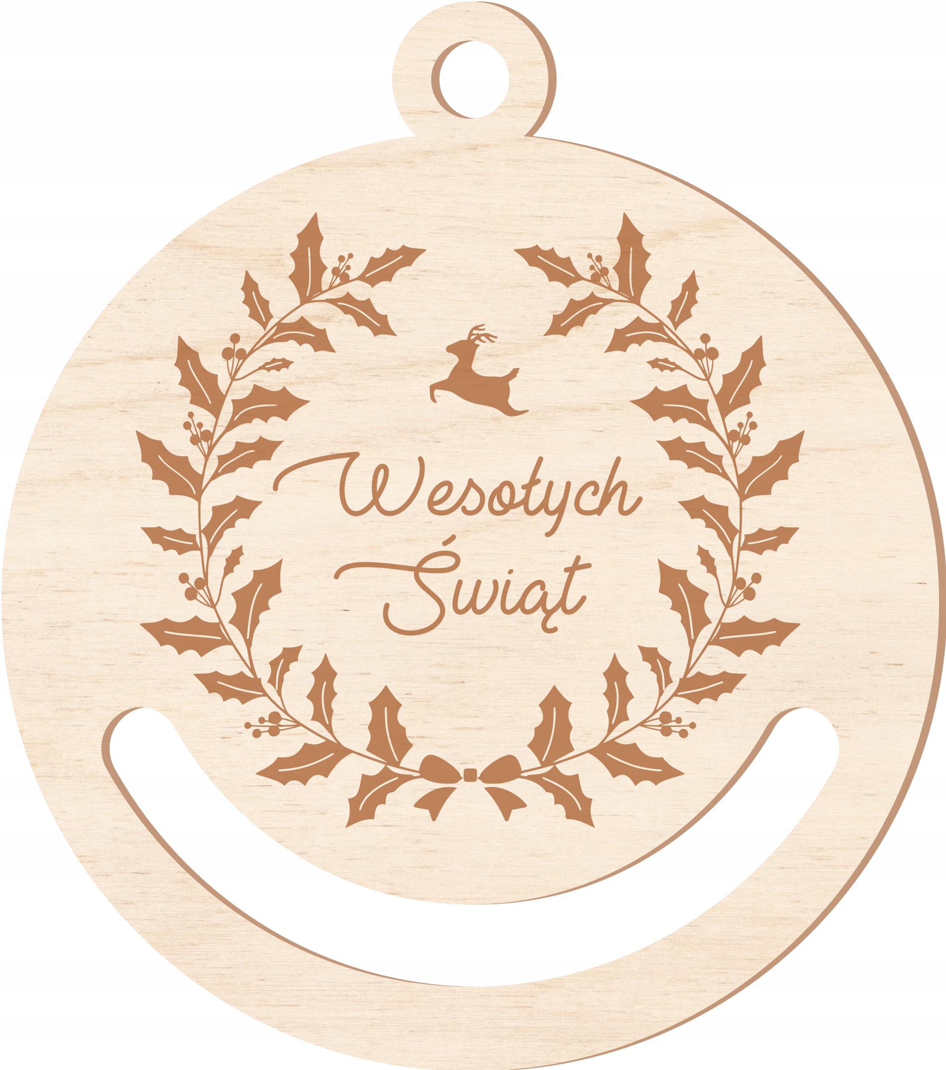 DREWNIANE BOMBKI CHOINKOWE ŚWIĄTECZNE ZAWIESZKI NA CHOINKĘ BAZA MAKRAMA x 4 Marka inna