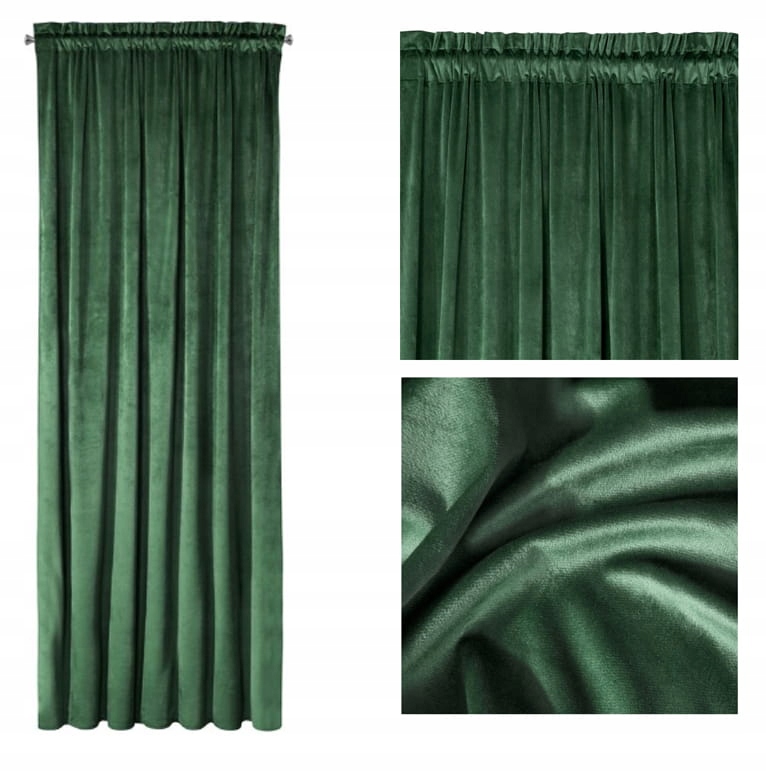 

Zasłona Welurowa Velvet Na Taśmie 140X270 Zielona