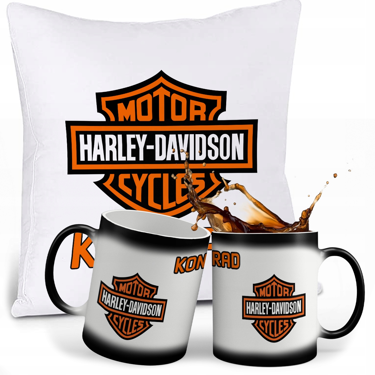 НАБОР HARLEY DAVIDSON ВОЛШЕБНАЯ ЧАШКА + ПОДУШКА