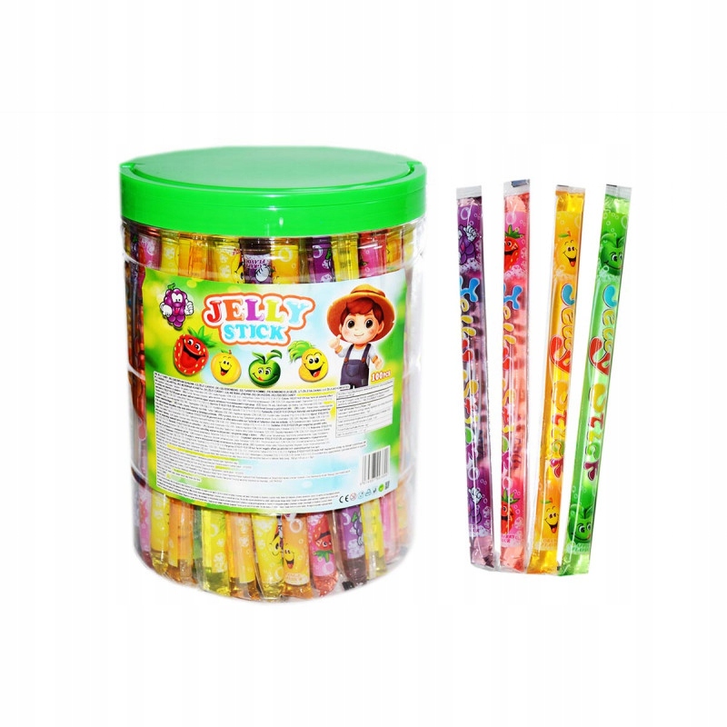 Levně želé bonbony ovocné želé Jelly Stick 100 ks