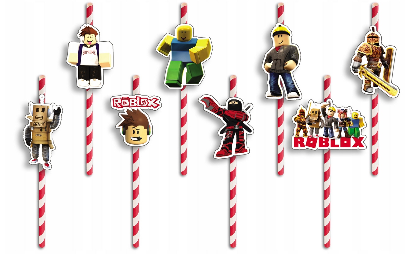 ZESTAW KUBKI + SŁOMKI URODZINOWE - ROBLOX GRY URODZINY PRZYJĘCIE Stan opakowania oryginalne