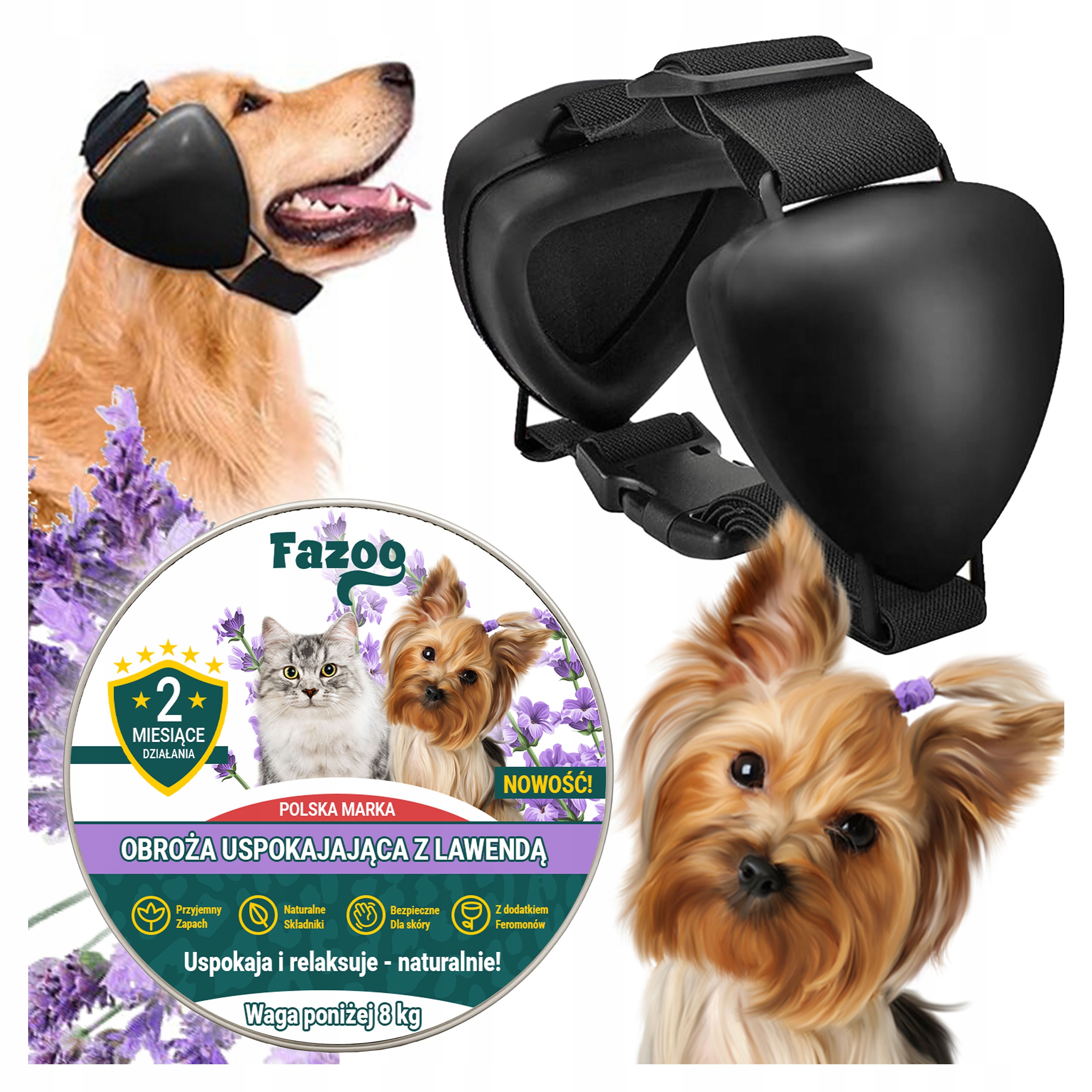 Levně Náušníky Pro Psa Antistresový obojek pro zklidnění stresu Silvestrovská sada