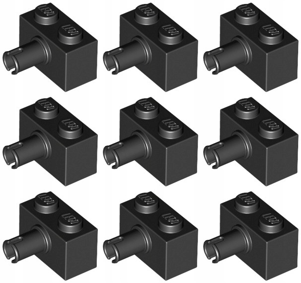 

Lego 2458 Klocek Z Pinem 1x2 czarny (10g) 9 szt